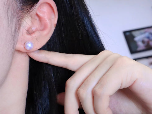 8-8.5mm White Akoya Pearl Stud Earrings